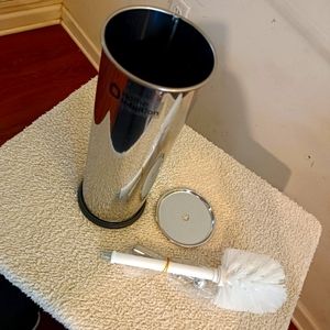 Toilet brush cleaner and holder